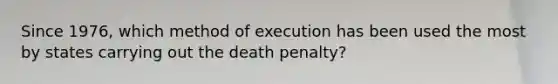 Since 1976, which method of execution has been used the most by states carrying out the death penalty?