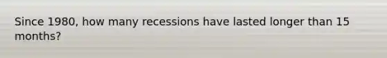 Since 1980, how many recessions have lasted longer than 15 months?