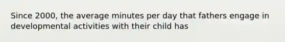 Since 2000, the average minutes per day that fathers engage in developmental activities with their child has