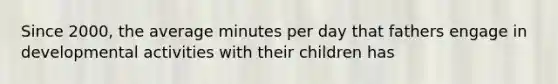 Since 2000, the average minutes per day that fathers engage in developmental activities with their children has