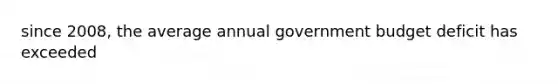 since 2008, the average annual government budget deficit has exceeded