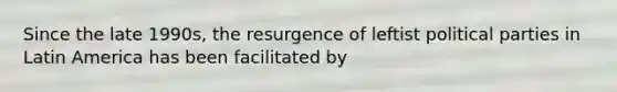 Since the late 1990s, the resurgence of leftist political parties in Latin America has been facilitated by