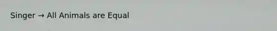 Singer → All Animals are Equal