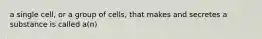 a single cell, or a group of cells, that makes and secretes a substance is called a(n)