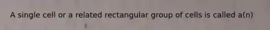 A single cell or a related rectangular group of cells is called a(n)