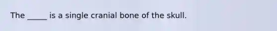 The _____ is a single cranial bone of the skull.