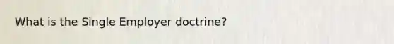 What is the Single Employer doctrine?