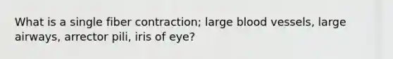 What is a single fiber contraction; large blood vessels, large airways, arrector pili, iris of eye?