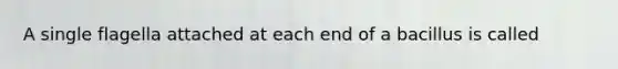 A single flagella attached at each end of a bacillus is called