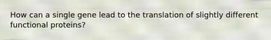 How can a single gene lead to the translation of slightly different functional proteins?