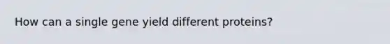 How can a single gene yield different proteins?