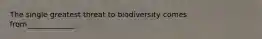 The single greatest threat to biodiversity comes from_____________.