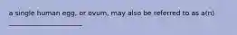 a single human egg, or ovum, may also be referred to as a(n) ______________________.