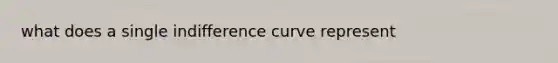 what does a single indifference curve represent