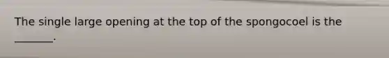 The single large opening at the top of the spongocoel is the _______.