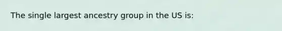 The single largest ancestry group in the US is: