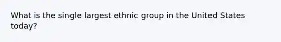 What is the single largest ethnic group in the United States today?