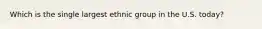 Which is the single largest ethnic group in the U.S. today?