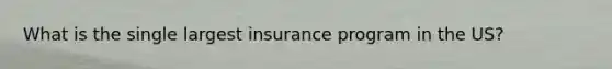 What is the single largest insurance program in the US?