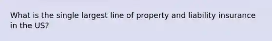 What is the single largest line of property and liability insurance in the US?