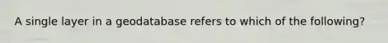 A single layer in a geodatabase refers to which of the following?