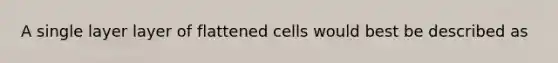 A single layer layer of flattened cells would best be described as