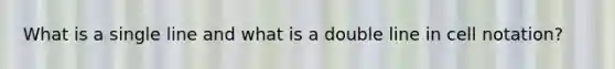 What is a single line and what is a double line in cell notation?