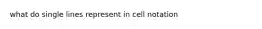 what do single lines represent in cell notation