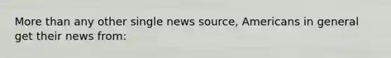 More than any other single news source, Americans in general get their news from: