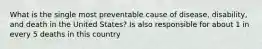 What is the single most preventable cause of disease, disability, and death in the United States? Is also responsible for about 1 in every 5 deaths in this country