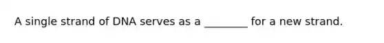 A single strand of DNA serves as a ________ for a new strand.