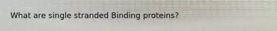 What are single stranded Binding proteins?