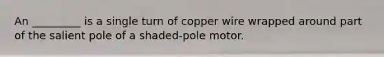 An _________ is a single turn of copper wire wrapped around part of the salient pole of a shaded-pole motor.