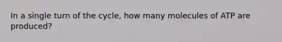 In a single turn of the cycle, how many molecules of ATP are produced?