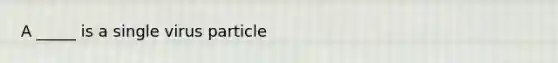 A _____ is a single virus particle