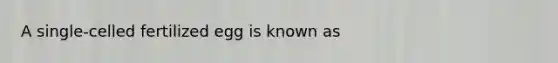 A single-celled fertilized egg is known as