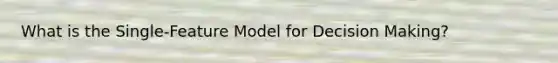 What is the Single-Feature Model for Decision Making?