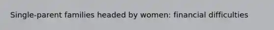 Single-parent families headed by women: financial difficulties