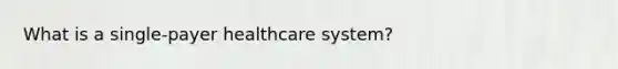 What is a single-payer healthcare system?