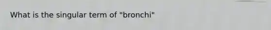 What is the singular term of "bronchi"