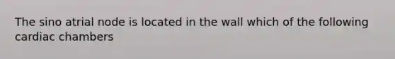 The sino atrial node is located in the wall which of the following cardiac chambers