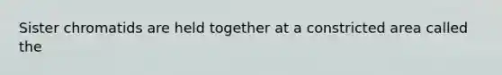 Sister chromatids are held together at a constricted area called the