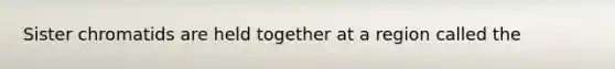 Sister chromatids are held together at a region called the