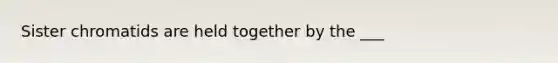 Sister chromatids are held together by the ___