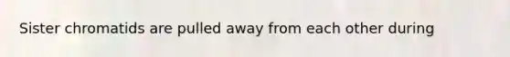 Sister chromatids are pulled away from each other during