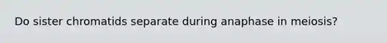 Do sister chromatids separate during anaphase in meiosis?