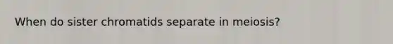 When do sister chromatids separate in meiosis?