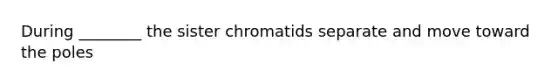 During ________ the sister chromatids separate and move toward the poles