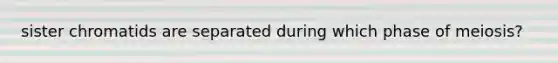 sister chromatids are separated during which phase of meiosis?
