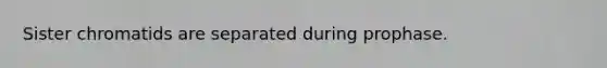 Sister chromatids are separated during prophase.